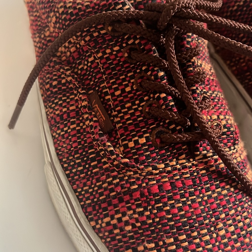Prima Visione x Vans limited edition red orange woven lace up sneakers - Picture 6 of 9